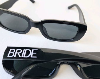 Benutzerdefinierte Bachelorette Sonnenbrille Retro für Bachelorette Braut Mitbringsel Platz Sonnenbrille für Braut personalisierte Bachelorette Party Sunnies
