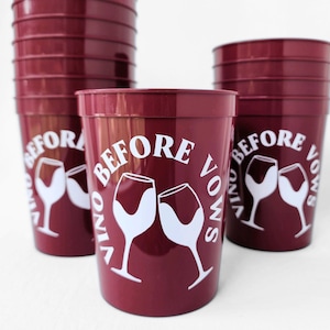 Vino before Vow Party Cup for Wine Themed Bachelorette Party Favor Winery Tour Decor for Unique Themed Bach Part Decoration Wine Glass Decor