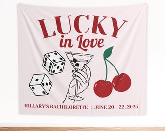 Lucky in Love Bachelorette Backdrop for Las Vegas Themed Bachelorette Party Cherry Bachelorette Decor for Lucky in Love Bachelorette Decor