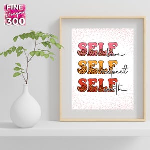 Trendy pop grote muurkunst, afdrukbare niet-ingelijste woonkamer, muurdecoratie boven boven het bed, kleurrijke kunstzinnige felgekleurde kunst, #Self Love....