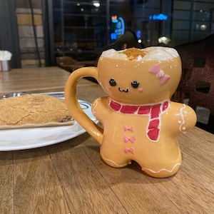 Tazza carina con omino di pan di zenzero per idea regalo di Natale per lei Tazza carina tazza di pan di zenzero 3D regalo per la stagione natalizia Tazza per regalo per gli amanti del caffè