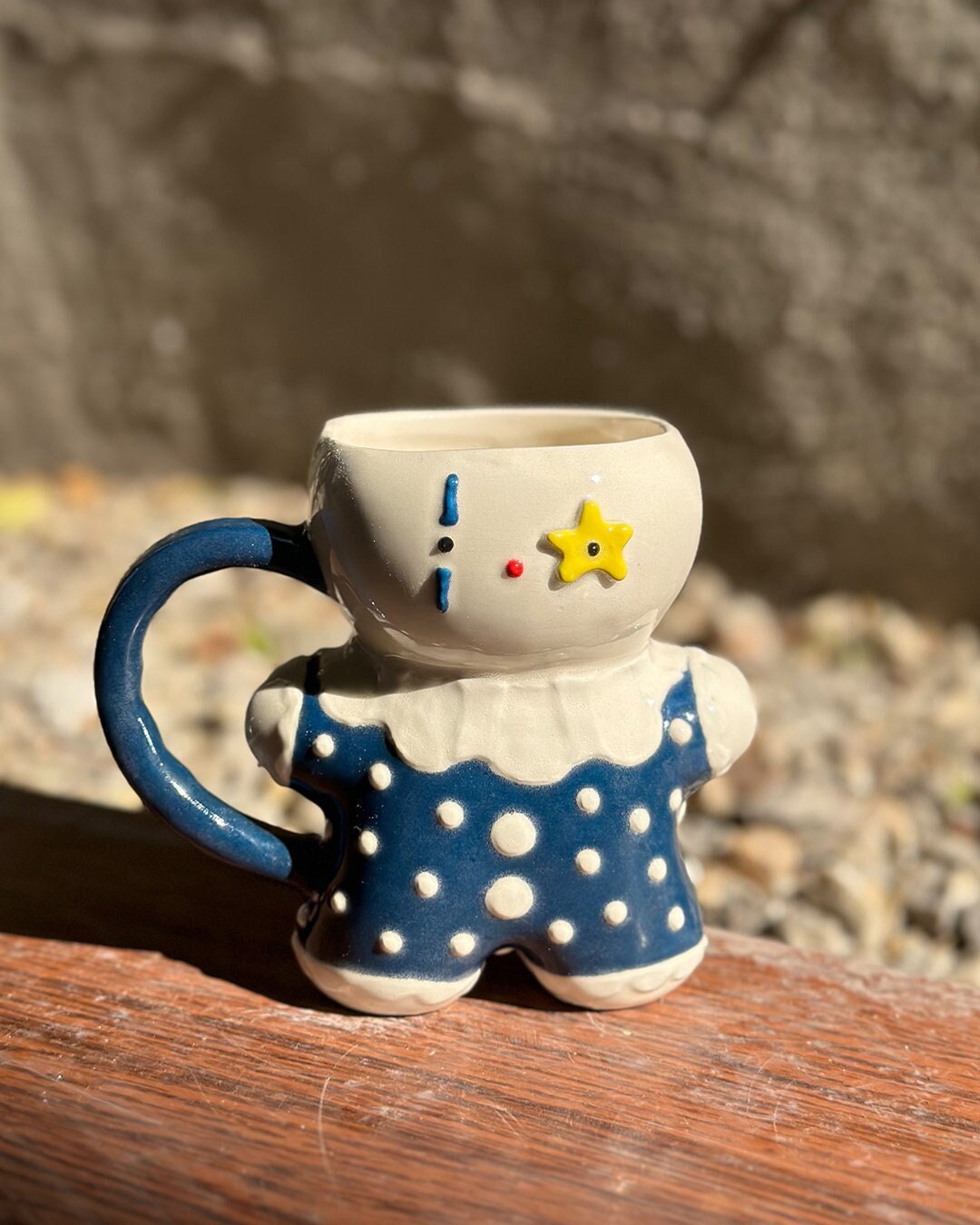 Niedliche Clown Tasse - Handgemachte Keramik Kaffeetasse, Kawaii Teetasse, Einzigartige Keramik, Weihnachtsgeschenk