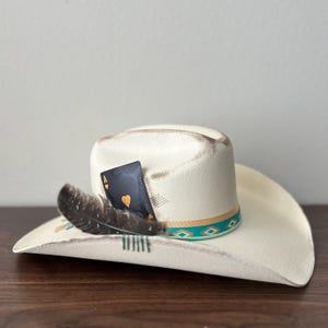 Distressed Wide Brim Hat | Boho Rocker Wide Brim Hat | Western Branded Hat | Burned Wide Brim Hat