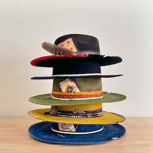 Custom Hat | Distressed Wide Brim Hat | Wide Brim Hat