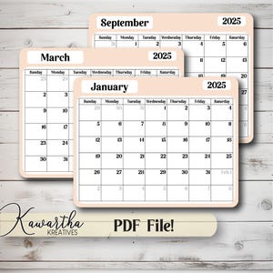 2025 Calendar Printable, Desk Calendar, Printable Calendar, 2025 Calendar, 2025 Planner, 2025 Wall Calendar, Digital Planner 2025