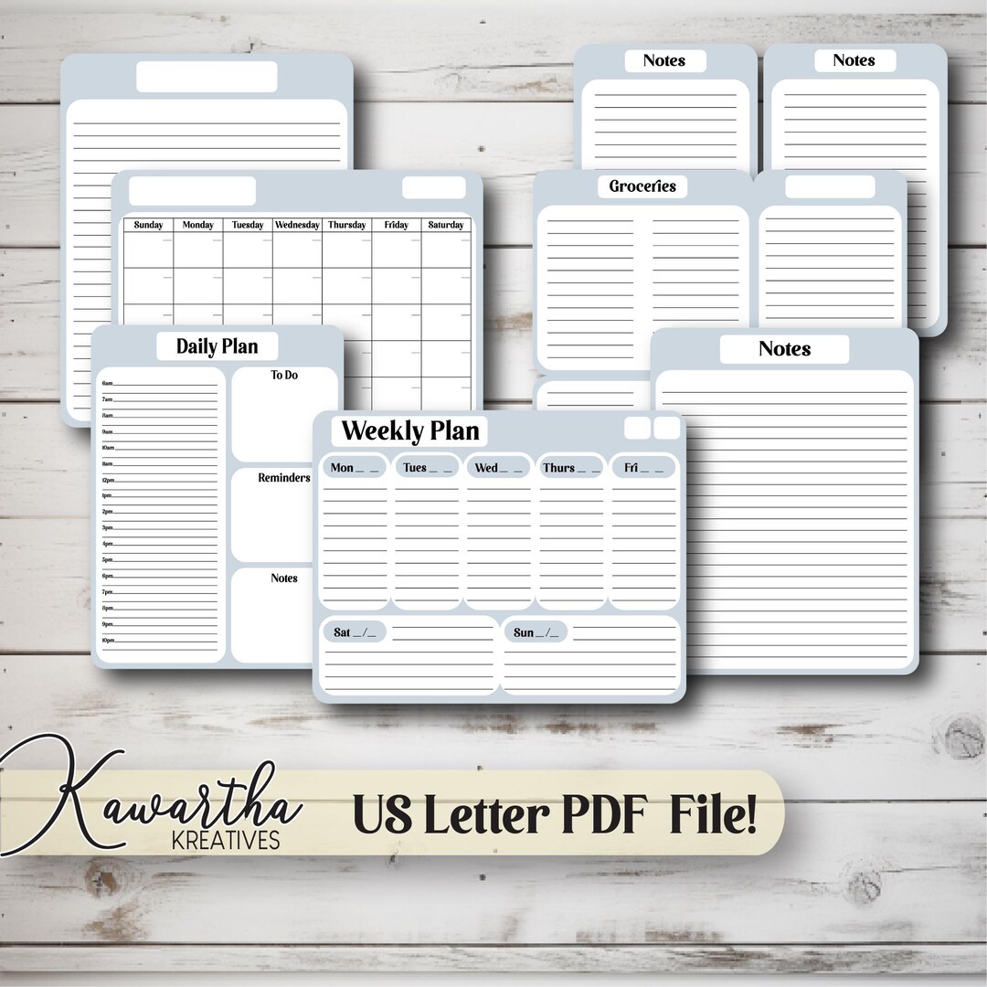 Printable Planner Bundle, 2025 Calendar, Weekly Planner Printable ...