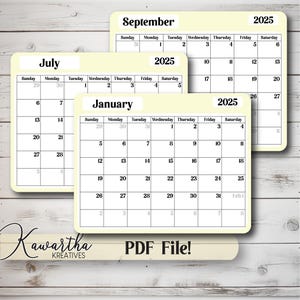 2025 Calendar Printable, Desk Calendar, Printable Calendar, 2025 Calendar, 2025 Planner, 2025 Wall Calendar, Digital Planner 2025