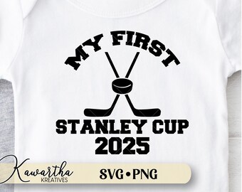 Hockey svg, My First Stanley Cup svg, babies first svg, hockey baby svg, hockey mom svg, game day svg, hockey dad, Baby onesie svg, Baby bib