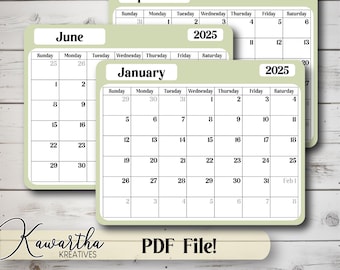 2025 Calendar | Single Page | Full Year Calendar | Desk