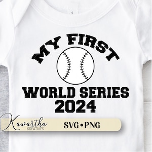 Meu primeiro svg da World Series, Meu primeiro svg da World Series, svg de beisebol, svg da World Series, svg de mãe de beisebol, camisa do dia do jogo, macacão de bebê, babador de bebê