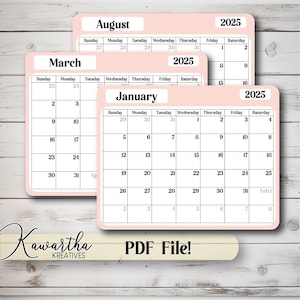 2025 Calendar Printable, Desk Calendar, Printable Calendar, 2025 Calendar, 2025 Planner, 2025 Wall Calendar, Digital Planner 2025