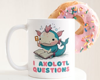 Ich Axolotl Fragen Becher, süße Salamander Kaffeetasse, Wissenschaft Lehrer Geschenk für sie, Axolotl Liebhaber, Natur, Kawaii Tier