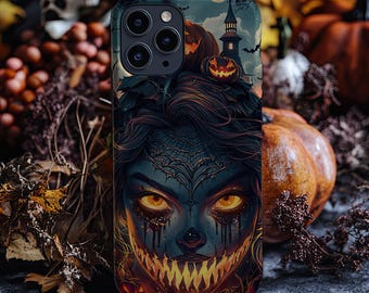 Halloween Spooky Phone Case Goth Phone Case Gothic Cute Phonecase Aesthetic iPhone 15 14 13 12 11 Samsung Galaxy Ghost Fall Dark Cottagecore