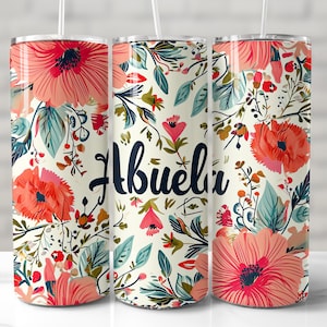 Abuela Tumbler Wrap, 20oz Skinny Tumbler Sublimation Design, Seamless Tumbler Wrap, Abuela Tumbler PNG, Grandmother Tumbler, Abuelita Wrap