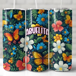 Abuelita Tumbler Wrap, 20oz Skinny Tumbler Sublimation Design, Seamless Tumbler Wrap, Abuelita Tumbler PNG, Grandmother Tumbler, Abuela Wrap