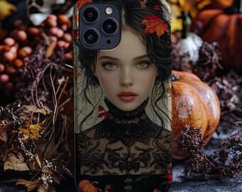 Halloween Spooky Phone Case Goth Phone Case Gothic Cute Phonecase Aesthetic iPhone 15 14 13 12 11 Samsung Galaxy Ghost Fall Dark Cottagecore