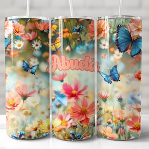 Abuela Tumbler Wrap, 20oz Skinny Tumbler Sublimation Design, Seamless Tumbler Wrap, Abuela Tumbler PNG, Grandmother Tumbler, Abuelita Wrap