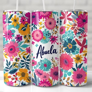 Abuela Tumbler Wrap, 20oz Skinny Tumbler Sublimation Design, Seamless Tumbler Wrap, Abuela Tumbler PNG, Grandmother Tumbler, Abuelita Wrap