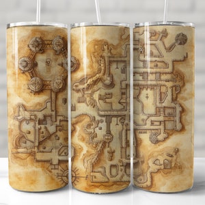 Fantasy kaart Tumbler Wrap Marauder kaart Tumbler Wrap Marauders kaart piratenkaart RPG Fantasy 20 oz skinny Tumbler PNG naadloze sublimatie wrap
