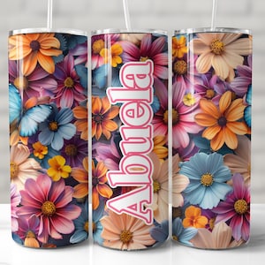 Abuela Tumbler Wrap, 20oz Skinny Tumbler Sublimation Design, Seamless Tumbler Wrap, Abuela Tumbler PNG, Grandmother Tumbler, Abuelita Wrap