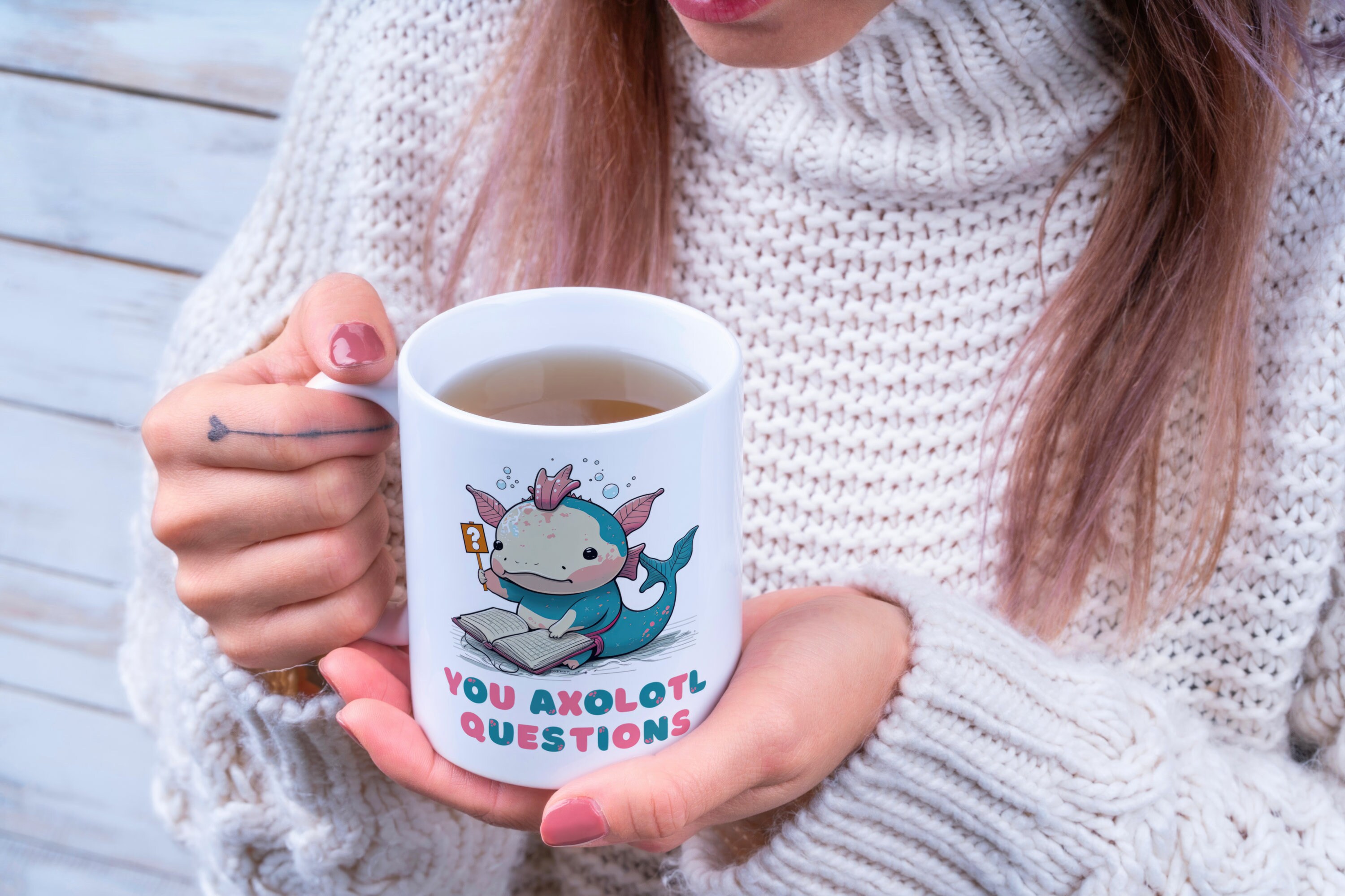 You Axolotl Questions Mug, Cute Salamander Coffee Cup, Science Teacher ...