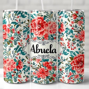 Abuela Tumbler Wrap, 20oz Skinny Tumbler Sublimation Design, Seamless Tumbler Wrap, Abuela Tumbler PNG, Grandmother Tumbler, Abuelita Wrap
