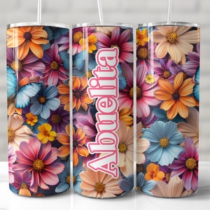 Abuelita Tumbler Wrap, 20oz Skinny Tumbler Sublimation Design, Seamless Tumbler Wrap, Abuelita Tumbler PNG, Grandmother Tumbler, Abuela Wrap