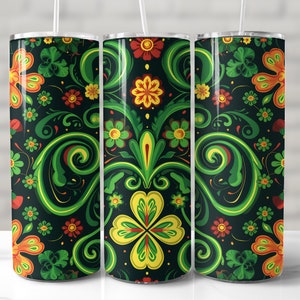 St Patricks Day TUMBLER WRAP st patricks tumbler wrap 20oz skinny tumbler sublimation design seamless tumbler wrap irish png clover