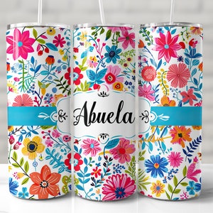 Abuela Tumbler Wrap, 20oz Skinny Tumbler Sublimation Design, Seamless Tumbler Wrap, Abuela Tumbler PNG, Grandmother Tumbler, Abuelita Wrap