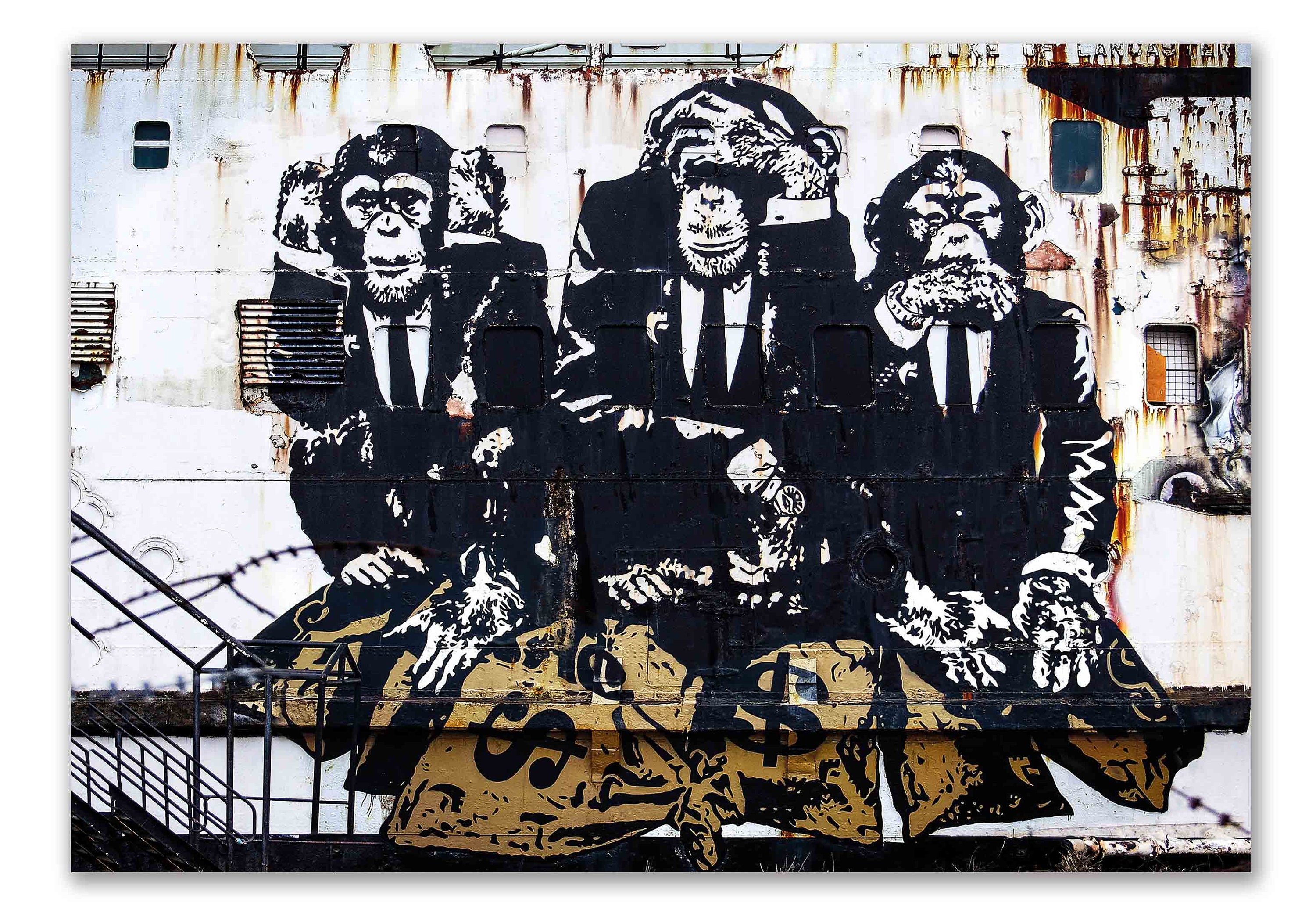 IHHGNB Banksy 3 Wise Monkeys Canvas Wall Art Posters Prints Gorilla