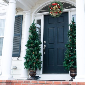 Ghirlanda Natalizia 30cm PVC - Per Porta, Camino, Decorazioni Natale Interno/Esterno - Foto 8