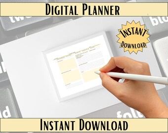 Digital Download Content Planner Instant Download
