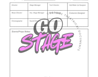 EDITABLE Production Meeting Report (Musical) Templete
