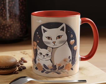 Cat Mom Ceramic Mug – Feline Gift, Mother's Day