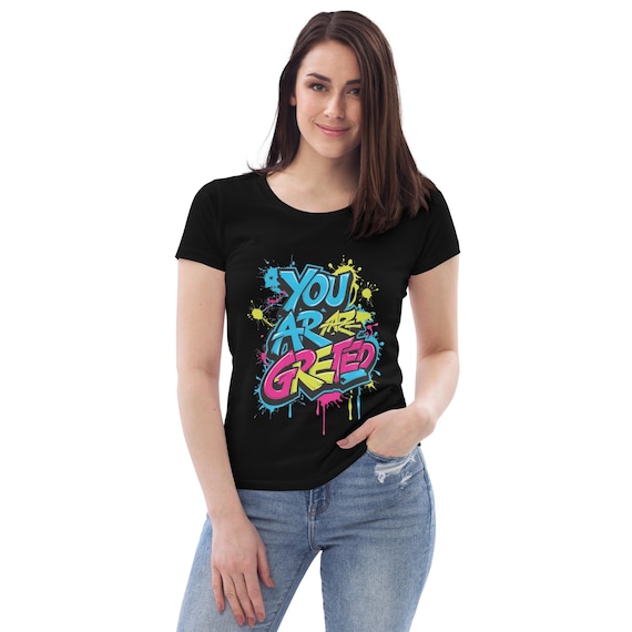 Women's Fitted Eco Tee-bold Street Art 'you Are Greeted' T