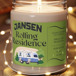 Personalized Full time Rv candle gift, Funny camping candle, Retirement gift, Glamping, Camping decor, Outdoor travel candle, Custom candle
