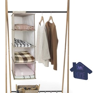 SMIRLY Hanging Closet Organizer and Storage Shelves - Wardrobe Clothes  Organizer for Closet, Hanging Shelves for Closet Organization and Storage