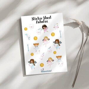 Feuille d’autocollants Fée des Dents - Autocollants pour enfants, Scrapbooking, Bullet Journal, Calendrier