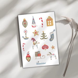 Nordic Christmas Sticker Sheet - Stickers for Kids, Scrapbooking, Bullet Journal, Calendar