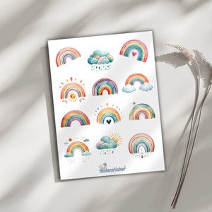 Rainbow Sticker Sheet - Stickers for Kids, Scrapbooking, Bullet Journal, Calendar