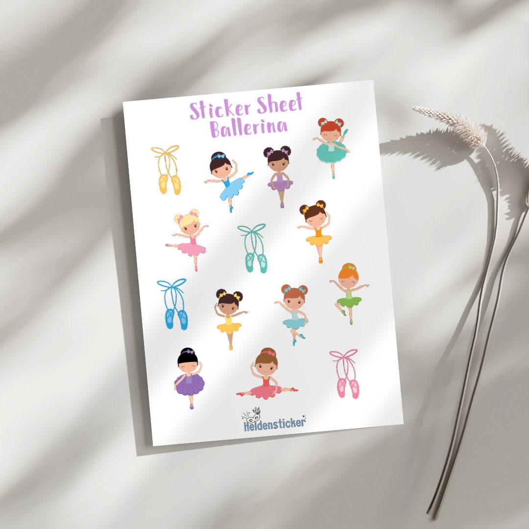Ballerina Sticker Sheet Stickers for Kids, Scrapbooking, Bullet Journal ...
