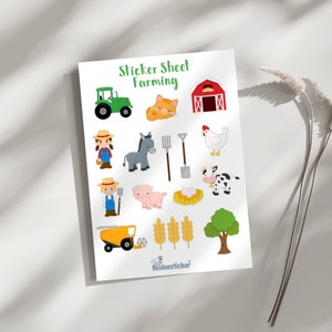 Farm Sticker Sheet - Stickers for kids, scrapbooking, bullet journal, calendar