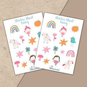 Fairies Sticker Sheet - Stickers for Children, Scrapbooking, Bullet Journal, Calendar