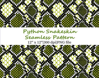 Red Python Snake Skin Seamless Pattern, Exotic Background Texture PNG (Digital Download)