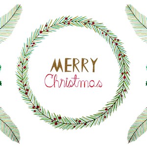 Clipart di Natale ad acquerello, sublimazione di Natale, ghirlanda di Natale PNG, pellicola di vetro di Natale, bicchiere di Natale, file di taglio di Natale