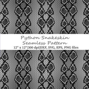 Monochrome Python Snake Skin Seamless Pattern, Exotic Background Texture SVG, EPS, and PNG (Digital Download)
