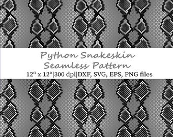 Monochrome Python Schlangenhaut Muster, exotische Hintergrundtextur SVG, EPS und PNG (digitaler Download)