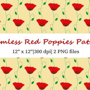 Modèle de coquelicots rouges sans couture, papier peint floral, sublimation florale, clipart floral, enveloppement de verre floral, gobelet floral, clipart de mariage