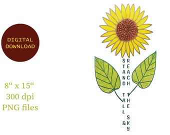 Sunflower Inspirational Quote PNG, Printable Wall Art (Digital Download)