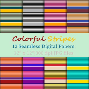 Colorful Stripes, Stripes Seamless Pattern, Stripes Digital Paper, Printable Stripes Design, Stripes Clipart, Stripes Sublimation, Wallpaper